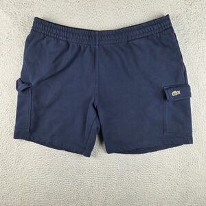 Lacoste Cotton Fleece Cargo Shorts Mens 4XL Blue Sweat